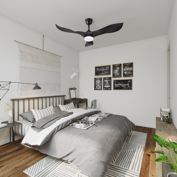 Wrought Studio Ventilateur de plafond à 3 pales de 52 po avec lumières